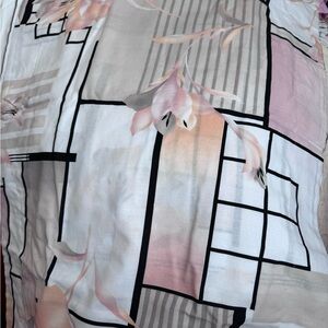 1980s Lily Art Deco King Set Pillowcases Euro Shams